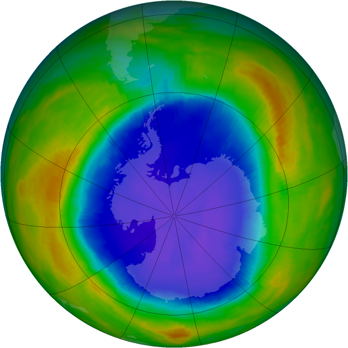 Antarctic ozone map for 26 October 1987
